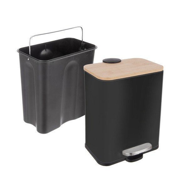 Čierny pedálový odpadkový kôš z nehrdzavejúcej ocele 5 l Black – Orion-image-4