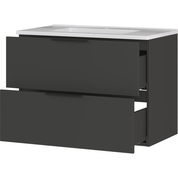 Antracitová nízka závesná skrinka s umývadlom 81x61 cm Crandon – Germania-image-3