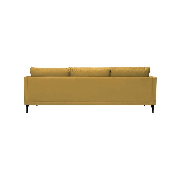 Žltá trojmiestna pohovka s podnožou v čiernej farbe Windsor & Co Sofas Jupiter-image-3