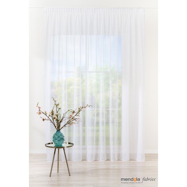 Biela záclona 140x260 cm Michelle - Mendola Fabrics-image-1