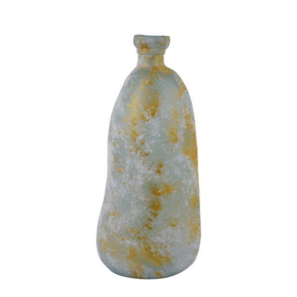 Svetlomodrá váza z recyklovaného skla s patinou Ego Dekor Simplicity, výška 51 cm