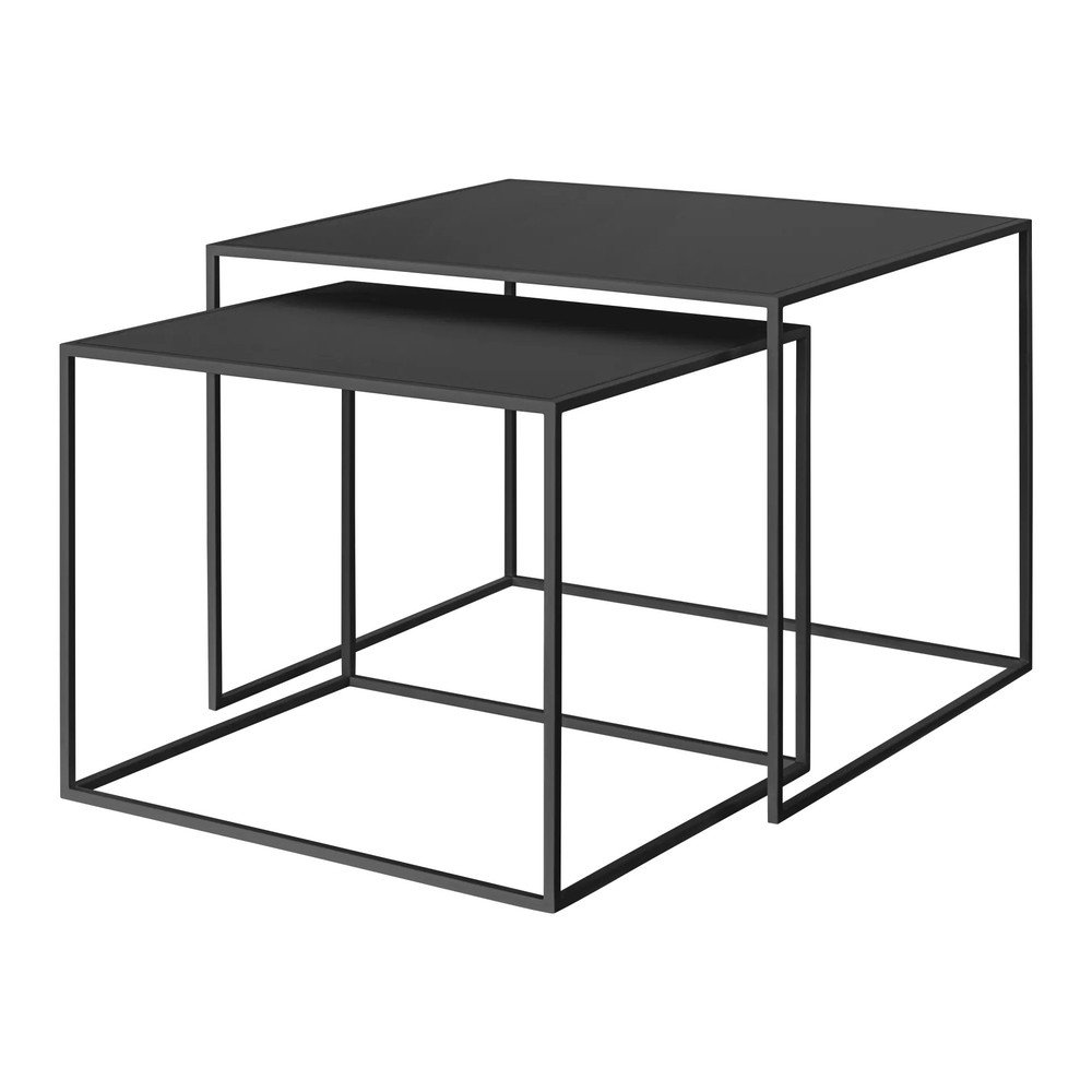 E-shop Čierne kovové konferenčné stolíky v súprave 2 ks 50x60 cm Fera – Blomus