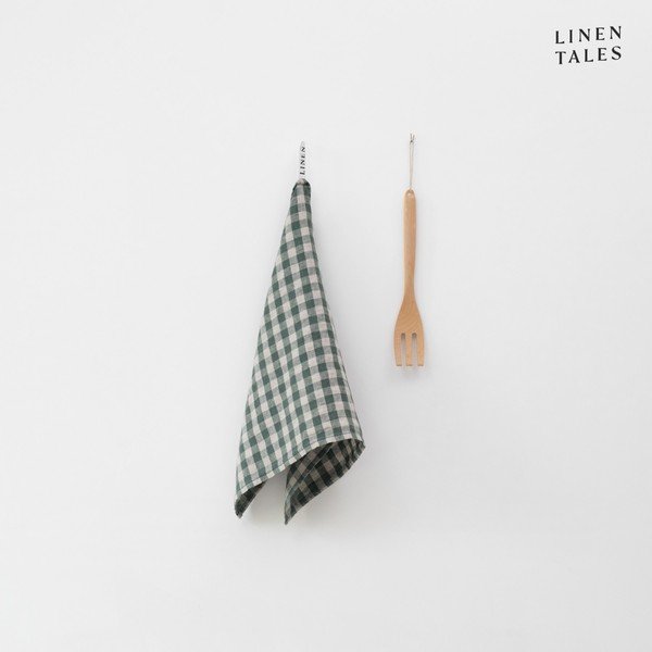 Ľanová utierka 45x65 cm Forest Green Gingham – Linen Tales