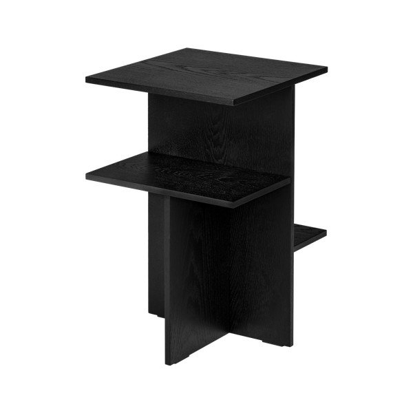 Čierny nočný stolík v dekore duba s poličkami Atik – noo.ma-image-4
