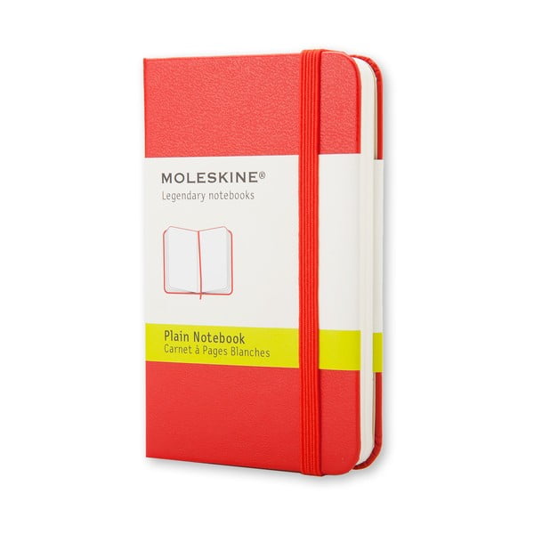 Červený zápisník Moleskine XS, bez linajok