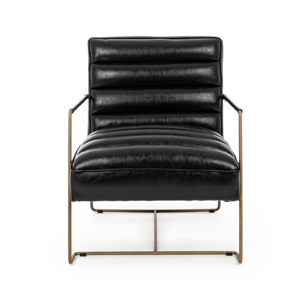 Čierne kreslo z imitácie kože Brianna – Bizzotto-image-2