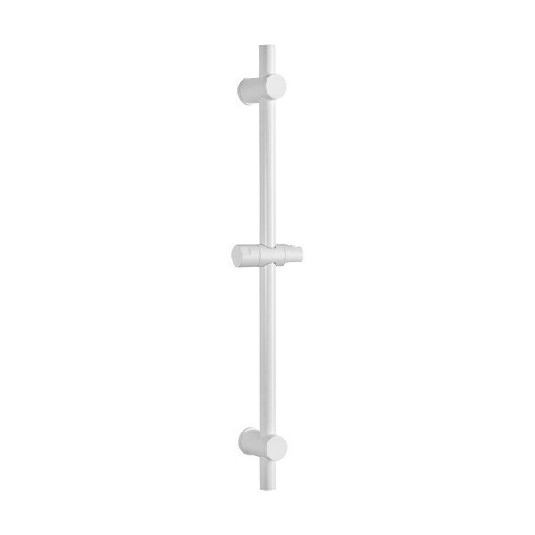 Biela nástenná mosadzná sprchová tyč s posuvným držiakom 70 cm – Sapho