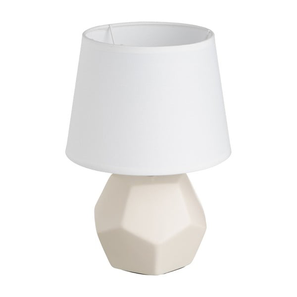 Krémová keramická stolová lampa s textilným tienidlom (výška 26 cm) – Casa Selección
