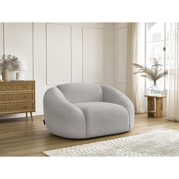 Svetlosivé kreslo z textílie bouclé Tina – Bobochic Paris-image-4