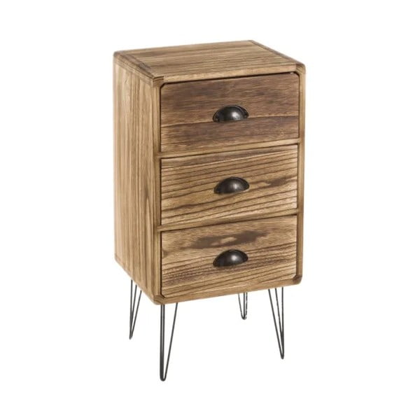 Nočný stolík s 3 zásuvkami z dreva paulownia Unimasa Madison