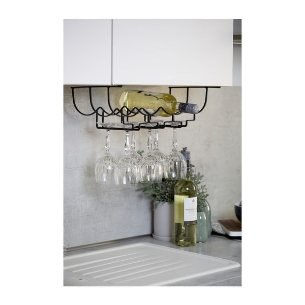 Čierny kovový stojan pod poličku na poháre Wenko-image-2