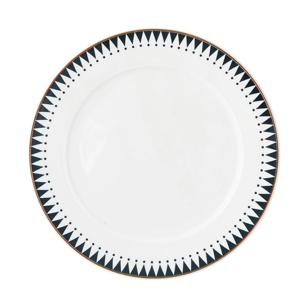 Keramický tanier s čiernobielym okrajom Miss Étoile Stripes, ø 22,5 cm