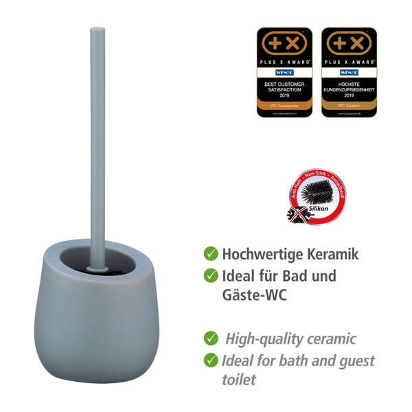 Sivá keramická toaletná kefa Wenko Badi-image-4