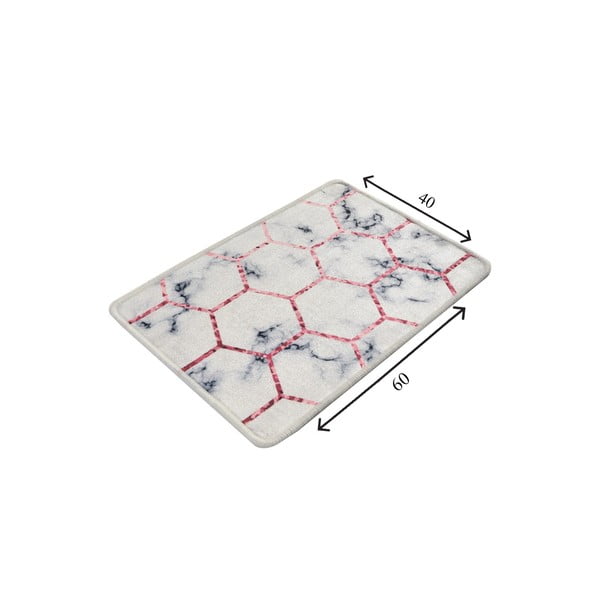 Biela/sivá kúpeľňová predložka 60x40 cm Honeycomb - Foutastic-image-4
