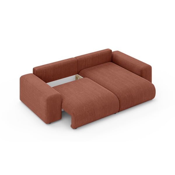 Menčestrová rozkladacia rohová pohovka s úložným priestorom v tehlovej farbe (variabilný roh) Luma – Ropez-image-4