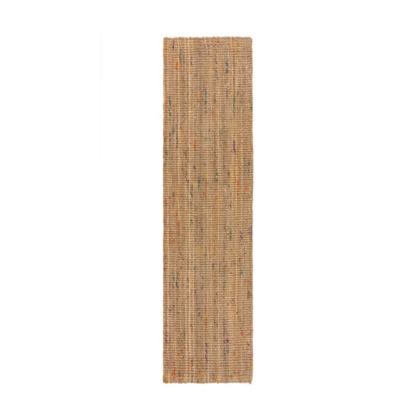 Ručne tkaný jutový behúň v prírodnej farbe 60x300 cm Jute Boucle Multi – Flair Rugs