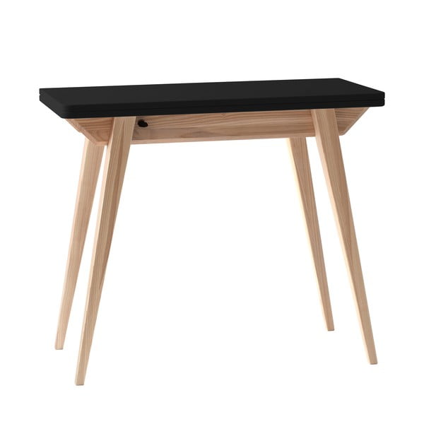Prírodný konzolový stolík s čiernou doskou 45x90 cm Envelope - Ragaba