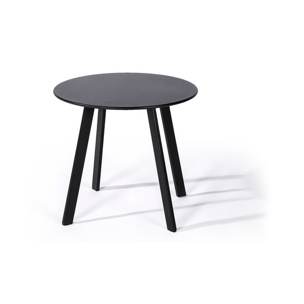 Čierny záhradný stôl Le Bonom Full Steel, ø 50 cm