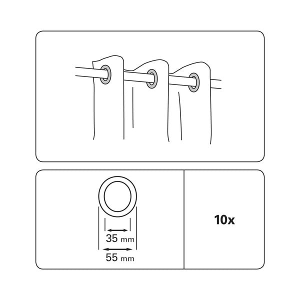 Očká na záclony v súprave 10 ks - Gardinia-image-2