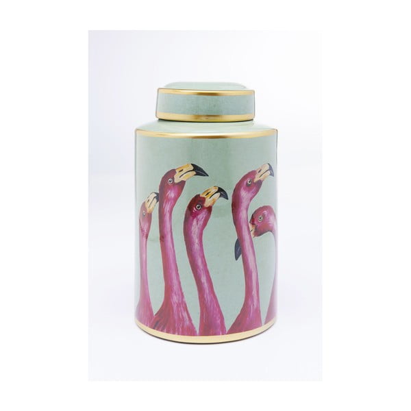 Dekoratívne dóza Kare Design Flamingos, výška 29 cm