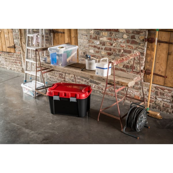 Červeno-čierny plastový úložný box s vekom 59x39,5x36 cm Totem – Curver-image-1