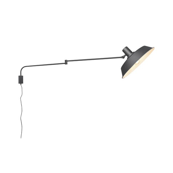 Matne čierne nástenné svietidlo s ohýbateľnou konštrukciou do zásuvky ø 35,5 cm Bolder – Trio-image-4