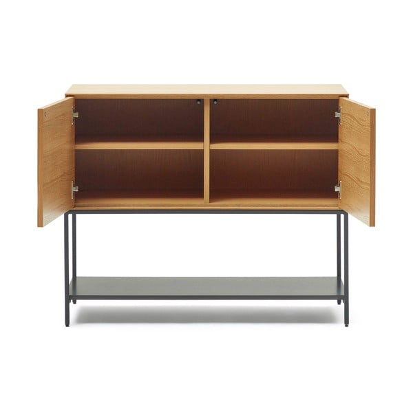 Nízka komoda v dekore duba v prírodnej farbe 97,5x80 cm Vedrana – Kave Home-image-2