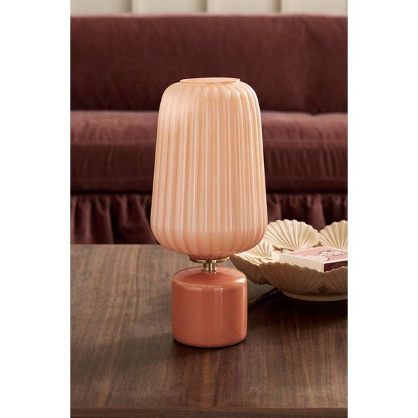 Sklenená stolová lampa v lososovej farbe (výška  40 cm) Daria – Ellos Home-image-2