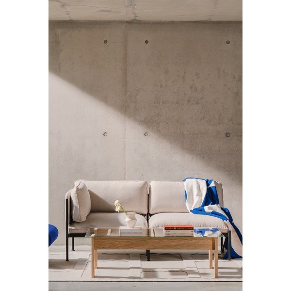 Konferenčný stolík so sklenenou doskou v prírodnej farbe 86x132 cm Naiko – noo.ma-image-4