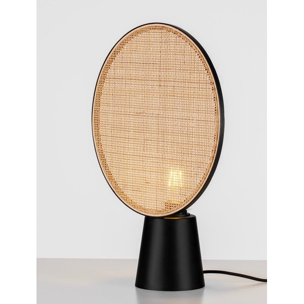 Matne čierna/v prírodnej farbe kovová stolová lampa (výška  48,5 cm) Tierra – Nova Luce-image-1