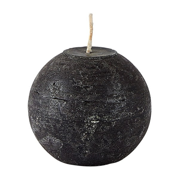 Čierna sviečka KJ Collection Ball, ⌀ 8 x 7,5 cm