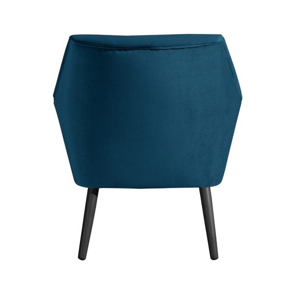 Modré zamatové kreslo s čiernymi nohami Max Winzer Alegro-image-4