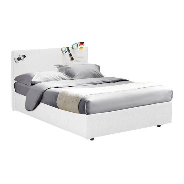 Biela jednolôžková posteľ s úložným priestorom 13Casa Task, 120 x 190 cm