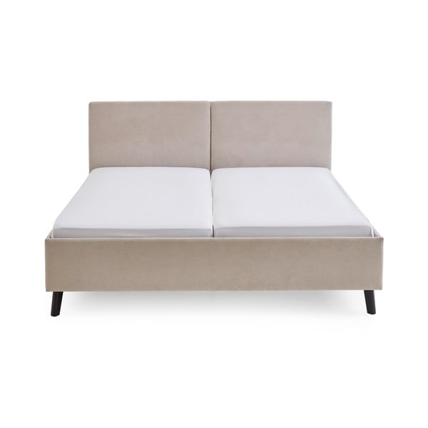 Béžová čalúnená dvojlôžková posteľ s roštom 160x200 cm Piano – Meise Möbel-image-3