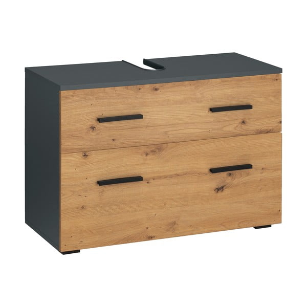 Skrinka pod umývadlo v dekore duba v prírodnej farbe 55x35 cm Malika – Støraa-image-1