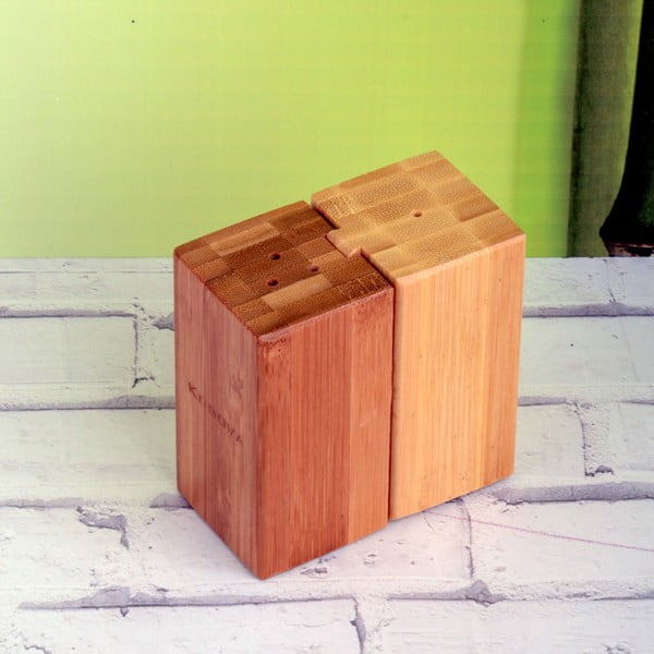 Bambusová soľnička s koreničkou Puzzle