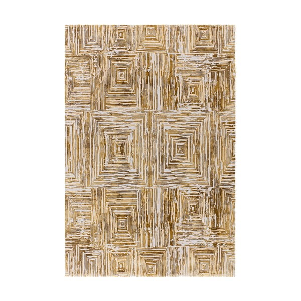 Koberec v zlatej farbe 120x170 cm Kuza Lines Gold – Asiatic Carpets