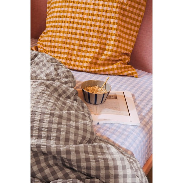 Sivo-béžové predĺžené krepové obliečky na dvojlôžko 200x220 cm Bæk&Bølge – JUNA-image-4