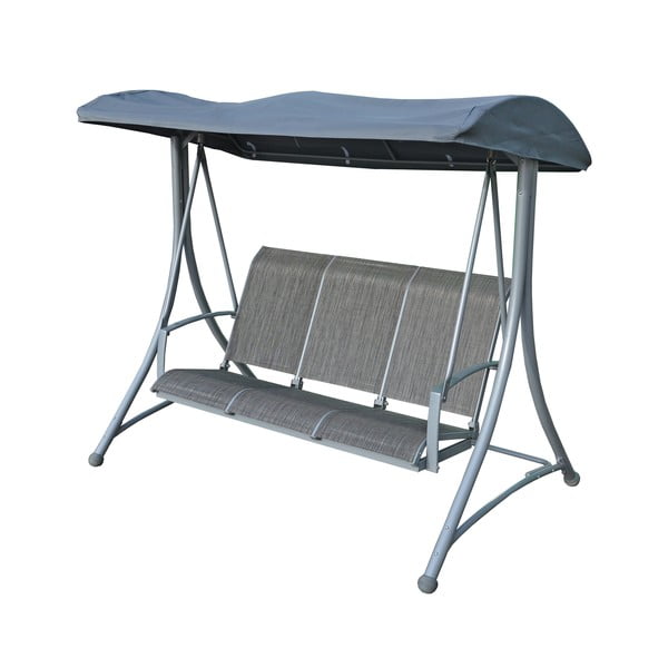 Sivá kovová záhradná hojdačka Hollywood – Rojaplast-image-1