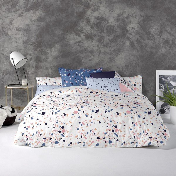 Bavlnená obliečka na paplón Blanc Terrazzo, 140 × 200 cm-image-1