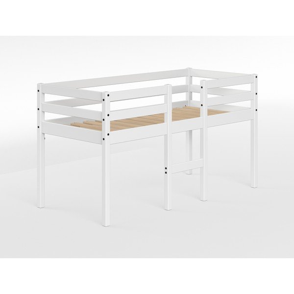 Biela vyvýšená detská posteľ z borovicového dreva Flexa White, 70 x 160 cm-image-2