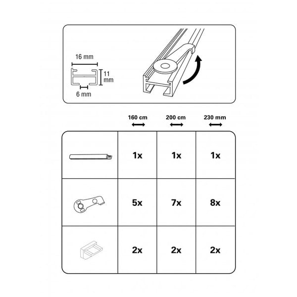 Kovová koľajnica na záclony 160 cm Lucy - Gardinia-image-3