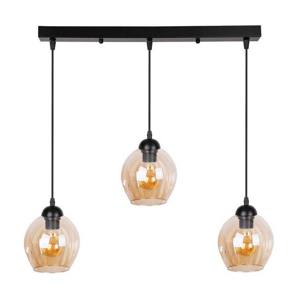 Čierne závesné svietidlo so skleneným tienidlom 14x70 cm Aspa - Candellux Lighting-image-3