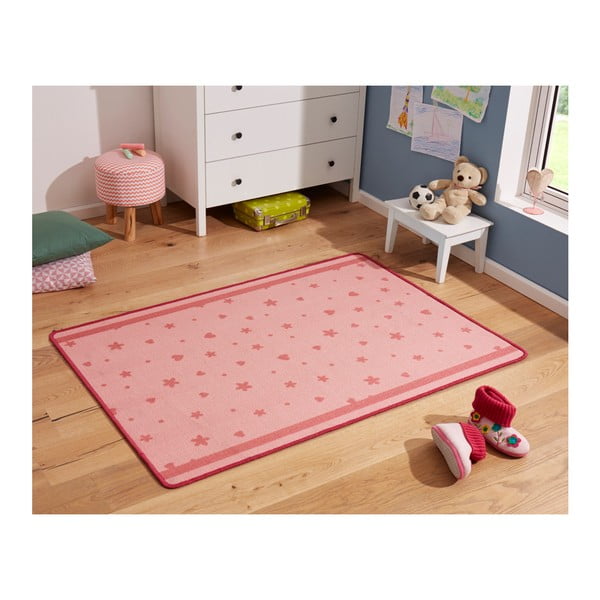Detský ružový koberec koberec Zala Living Stars&Hearts, 100 × 140 cm-image-2
