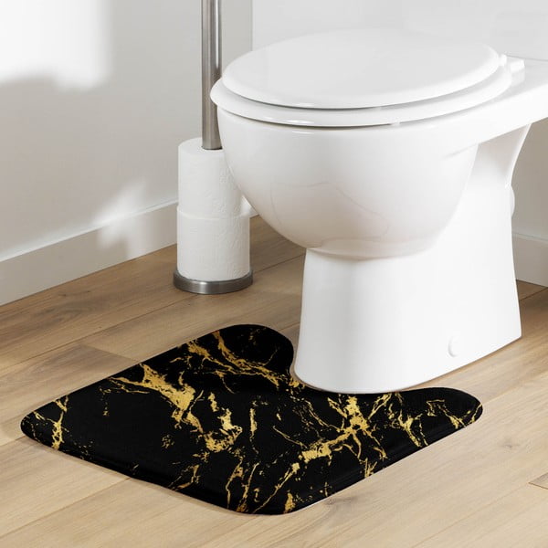Čierna/v zlatej farbe kúpeľňová predložka 45x45 cm Aquamarbre – douceur d'intérieur-image-1