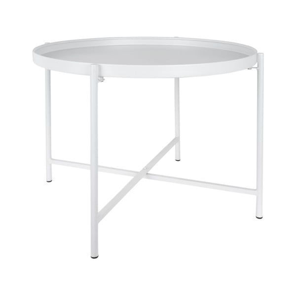 Biely kovový okrúhly konferenčný stolík ø 50 cm Meseta  – Leitmotiv