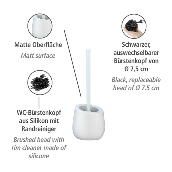 Biela keramická toaletná kefa Wenko Badi-image-3