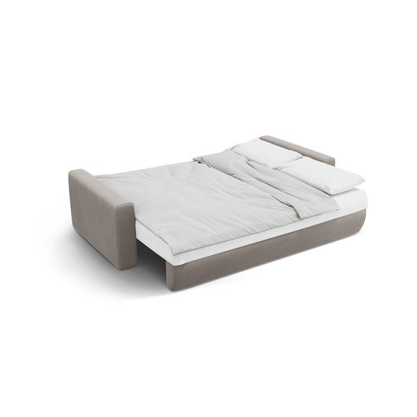 Svetlosivá zamatová rozkladacia pohovka s úložným priestorom 238 cm Belfast – Cosmopolitan Design-image-4