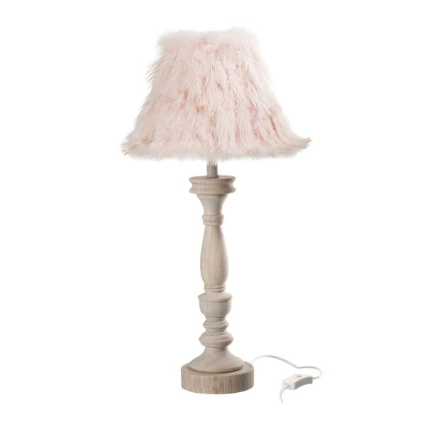 Krémová stolová lampa s tienidlom z pieria J-Line Ostrich