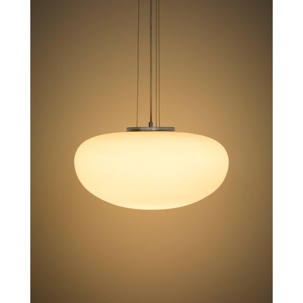 Biele závesné svietidlo so skleneným tienidlom ø 50 cm Ardali – Kave Home-image-3